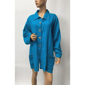 lights jacket size 3X what's up made in USA Caribbean blue color